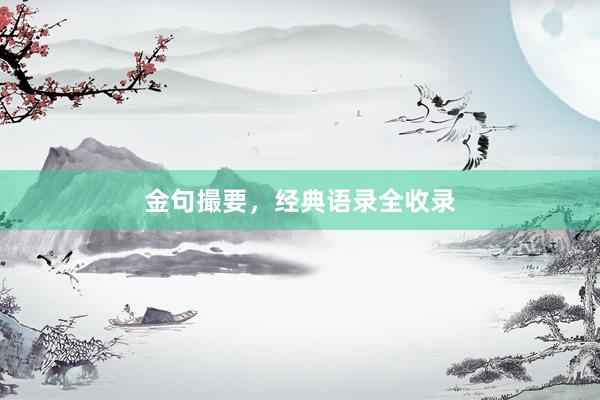 金句撮要，经典语录全收录